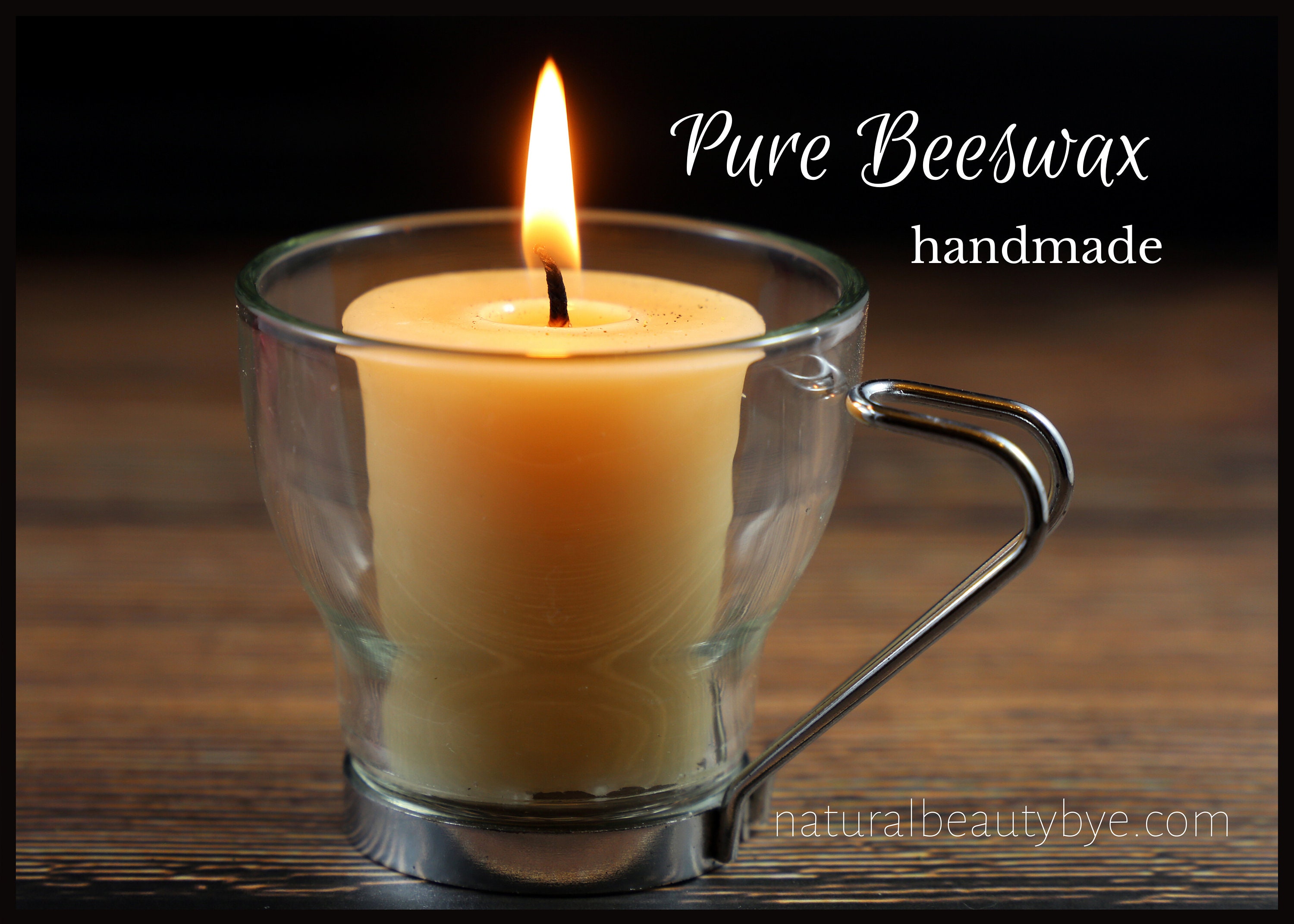 Beeswax Votive Candles, Four Handmade Candles, Holder Not Included