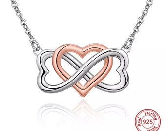 Infinity Heart Necklace Sterling Silver 