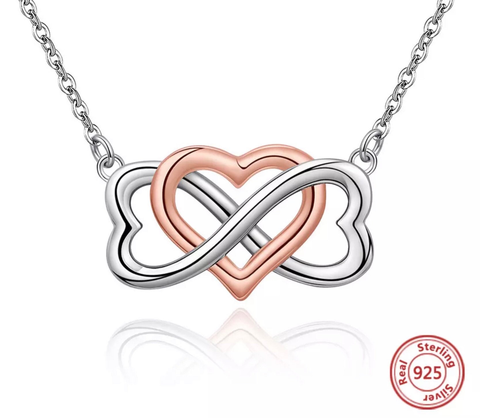Sterling silver infinity heart necklace deals