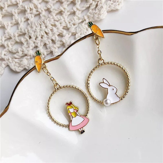 Clip on Earrings Alice in the Wonderland Jewellery Fairytale