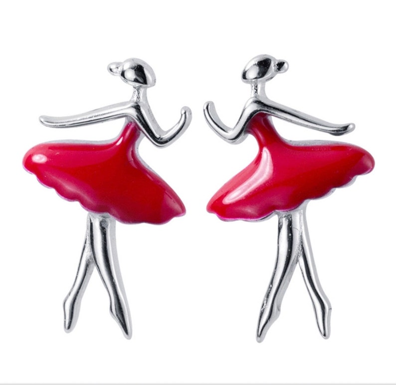 Sterling Silver Ballet Dance Stud Earrings Ballerina Etsy