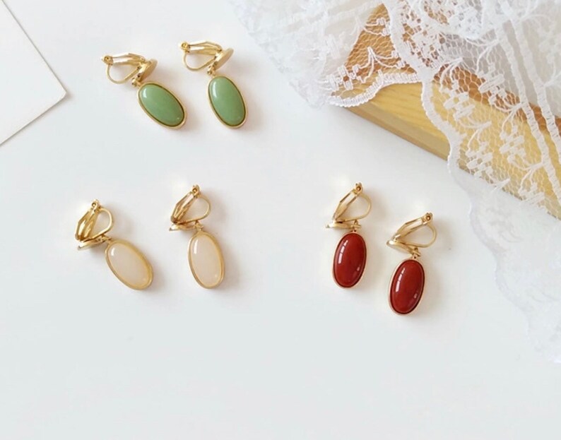 Red Clip on Earrings Clip on Earrings for Girl Non Pierced Etsy UK