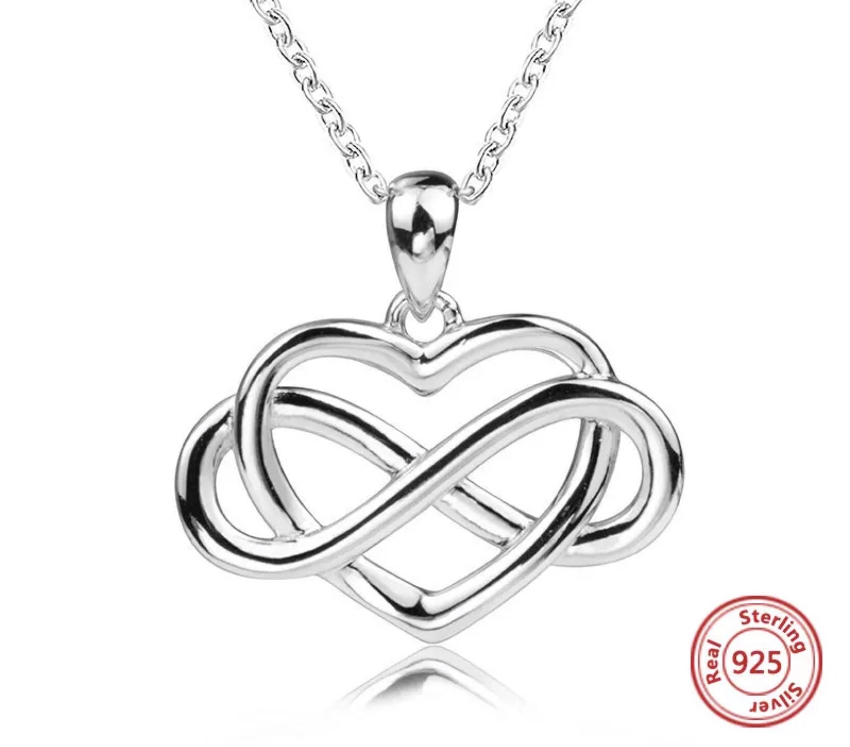 Heart necklace with infinity best sale symbol