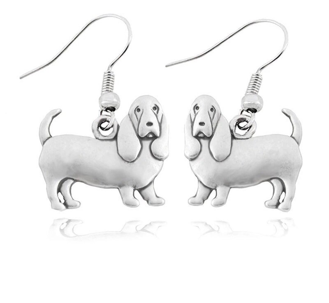 Basset Hound Earrings, Basset Hound Necklace, Basset Hound Gifts