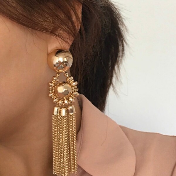 Statement Ball Tassel Earrings