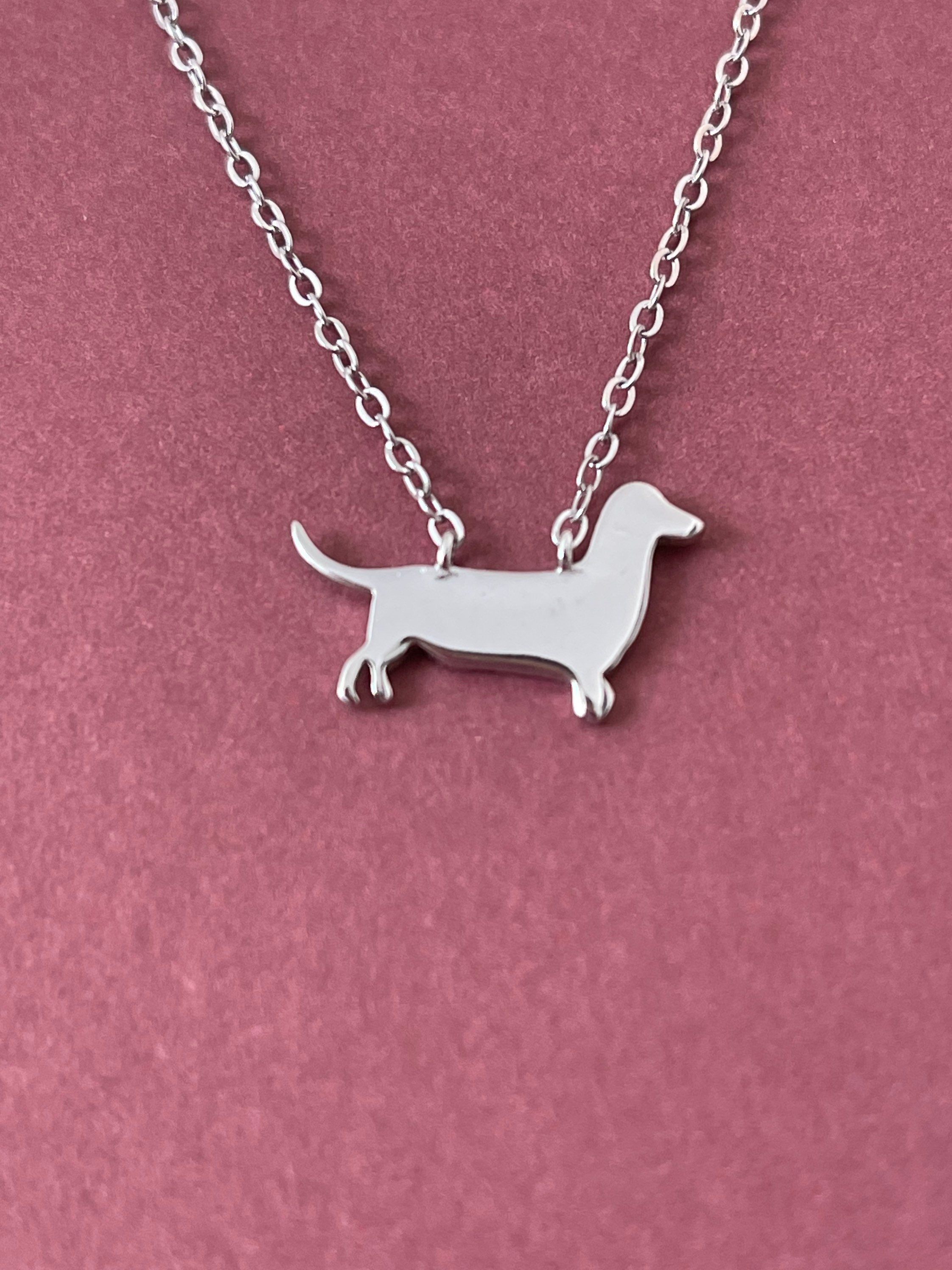 Buy Dachshund Necklace in Sterling Silver, Sausage Dog Necklace Online in  India - Etsy
