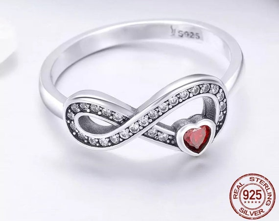 Zarkan Infinity Heart Propose Ring Gift for women And girl with 925 stamped  Silver Zircon Rhodium Plated Ring Price in India - Buy Zarkan Infinity Heart  Propose Ring Gift for women And