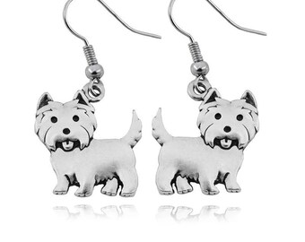 westie earrings