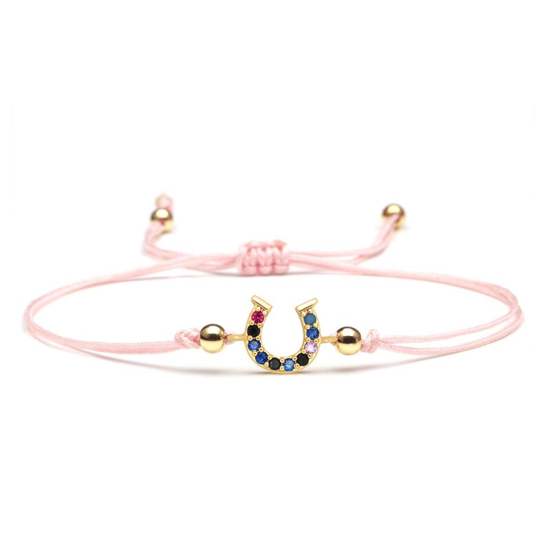 Horseshoe Charm Bracelet Horseshoe Red String Bracelet Etsy