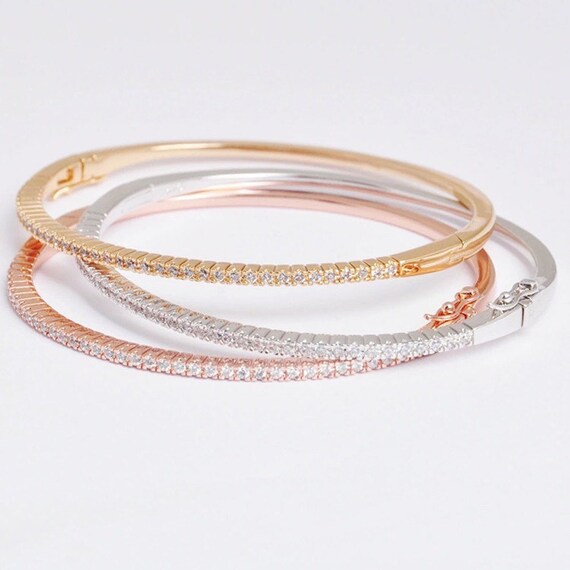 Cz Tennis Bracelet Minimalist Bridal Eternity Bracelet Etsy