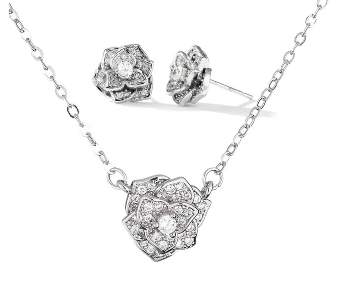 Bridal Jewellery Set Thank You for Being My Bridesmaid Flower Earrings