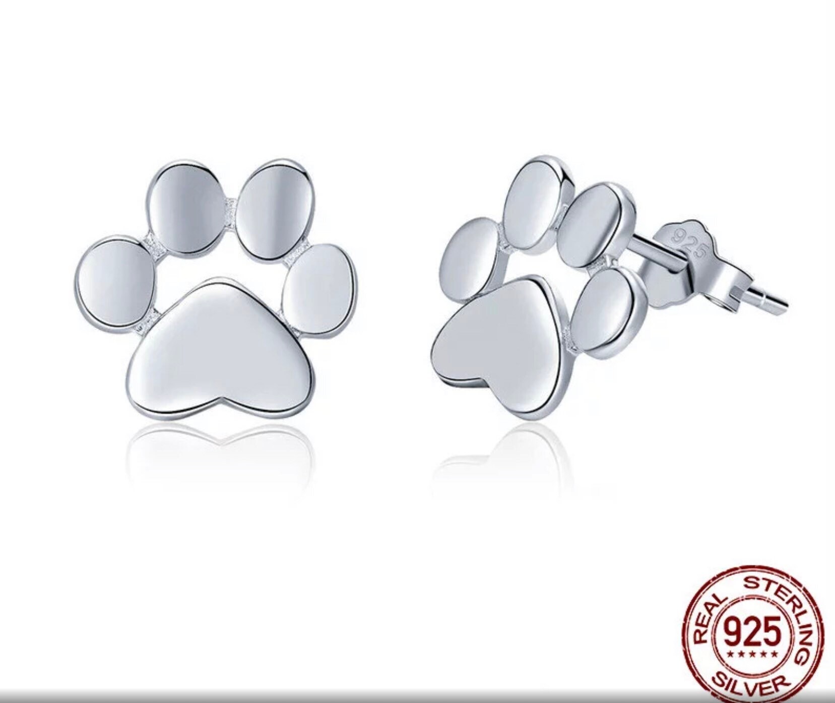 Paw Shape Earrings White Puppy Earrings Doggie Earrings
