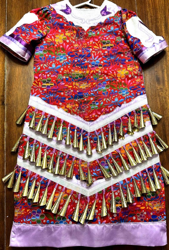 Native American Girls Jingle Dress Size 10 Red Floral With Lavender and  White Trim - Etsy Israel