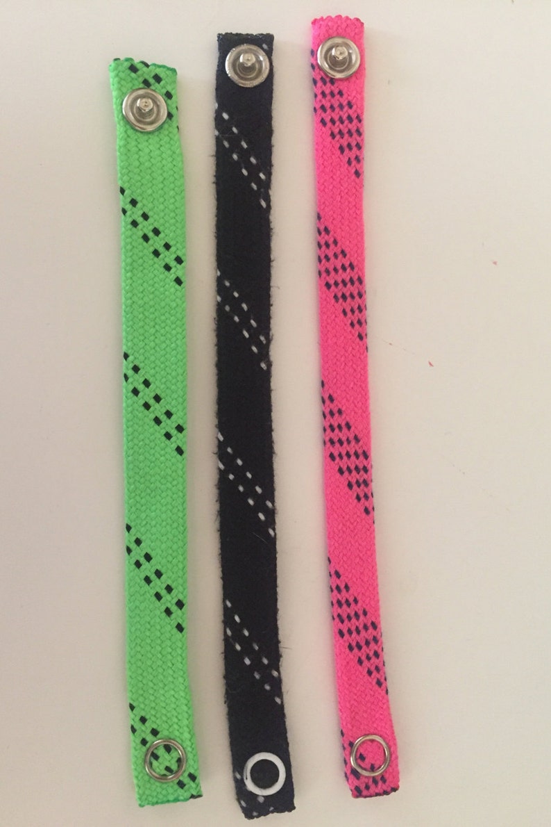 Hockey lace bracelets Bright green