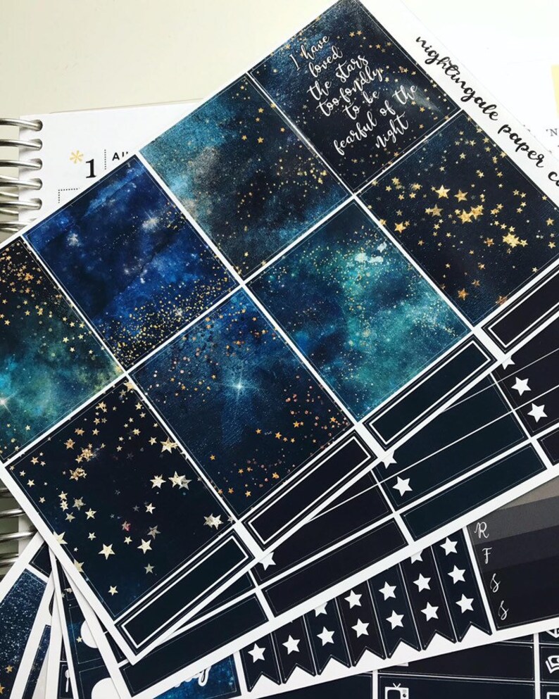 Starry Night Planner Sticker Kit For Use With Erin Condren | Etsy