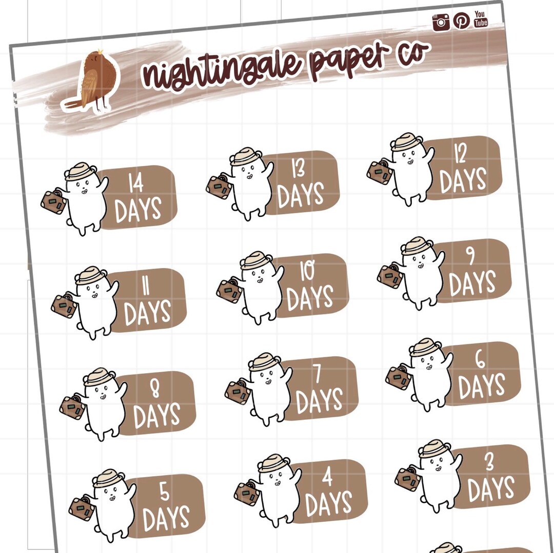 Vacation Countdown Planner Stickers for Use With Erin Condren ...