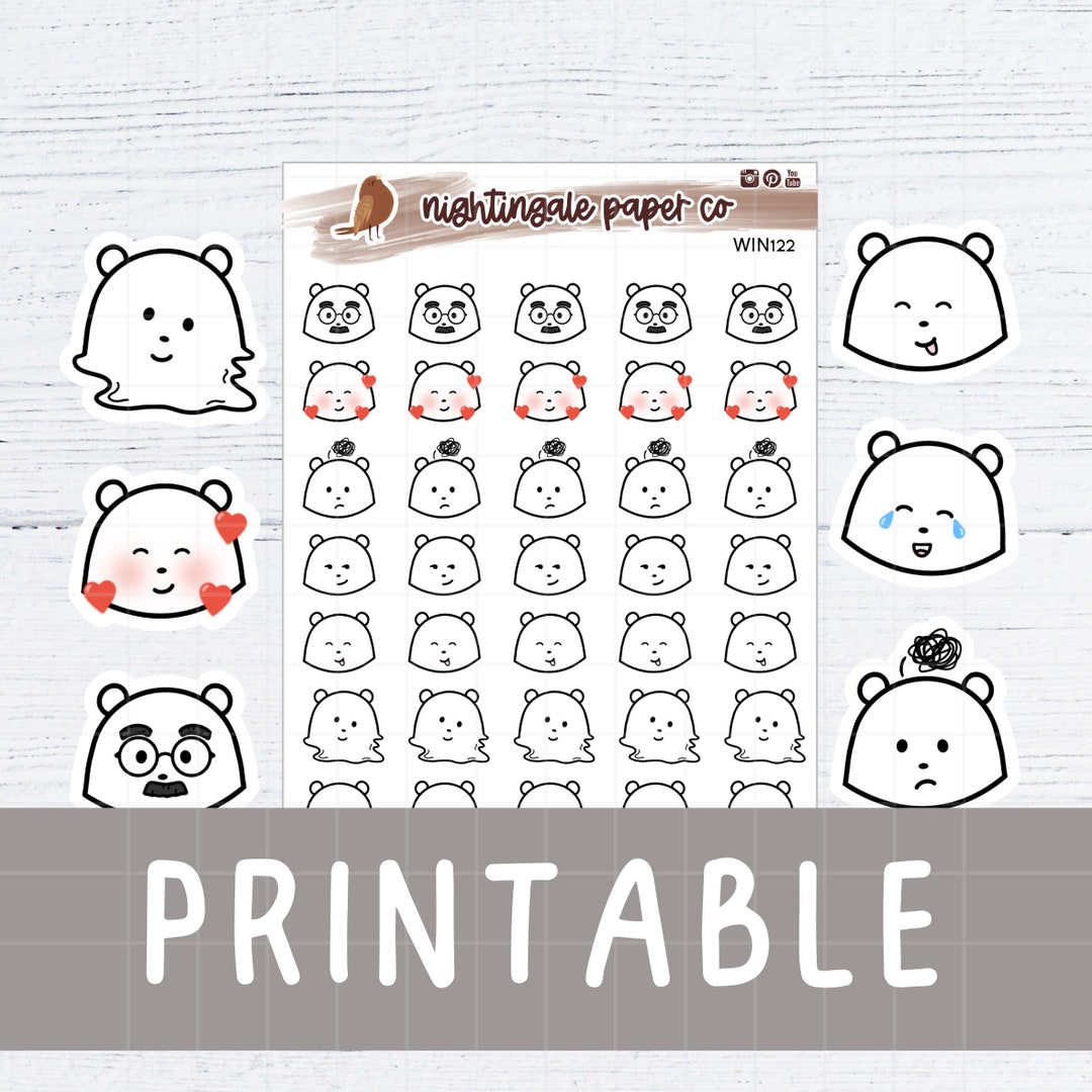 PRINTABLE Planner Stickers Emotion Planner Stickers Printable Character ...