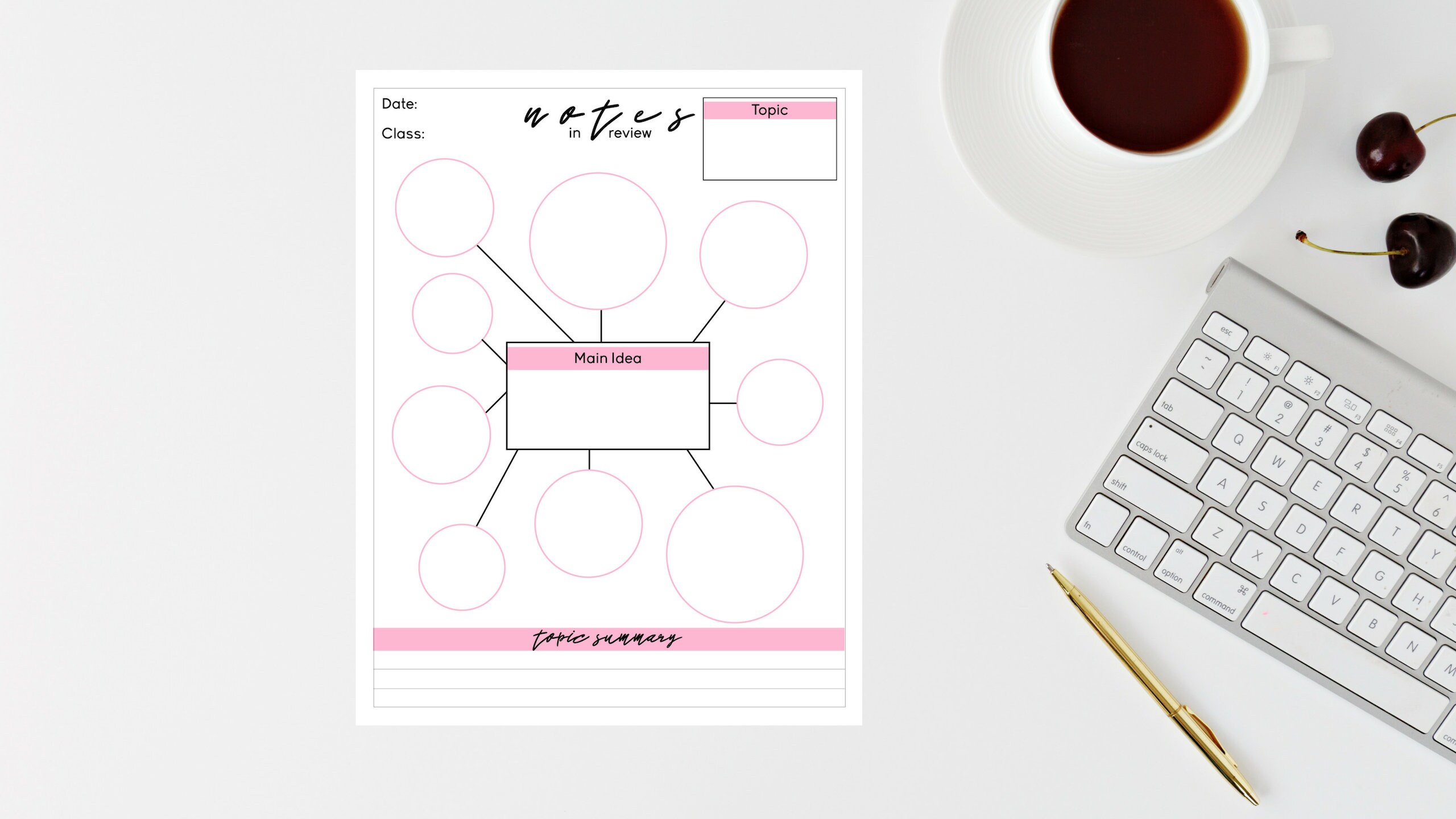 Note Tag Layouts PRINTABLE Note Taking Template, Homeschool Printable, Mind Map Template ...
