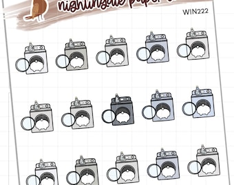 Laundry Planner Stickers for use with Erin Condren Lifeplanner Happy Planner Hobonichi Cousin