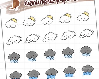 Weather Planner Stickers for use with Erin Condren Lifeplanner Happy Planner Hobonichi Cousin