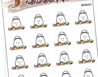 Cooking  Planner Stickers for use with Erin Condren Lifeplanner Happy Planner Hobonichi Cousin, Meal Prep Winstons