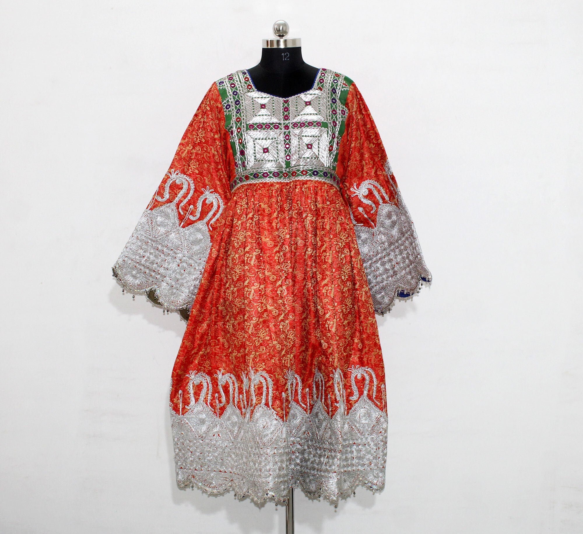 One Of Kind Ethnic Skirt Beautiful Orange Banjara Dress Etsy