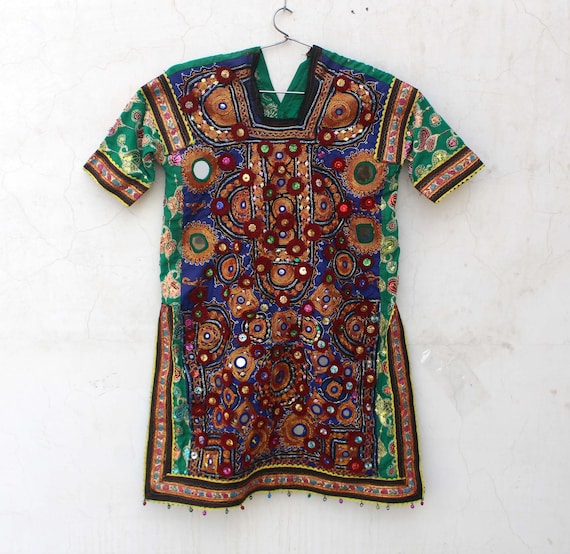 Vintage Banjara Dress Hand Embroidered Tribal Gyps