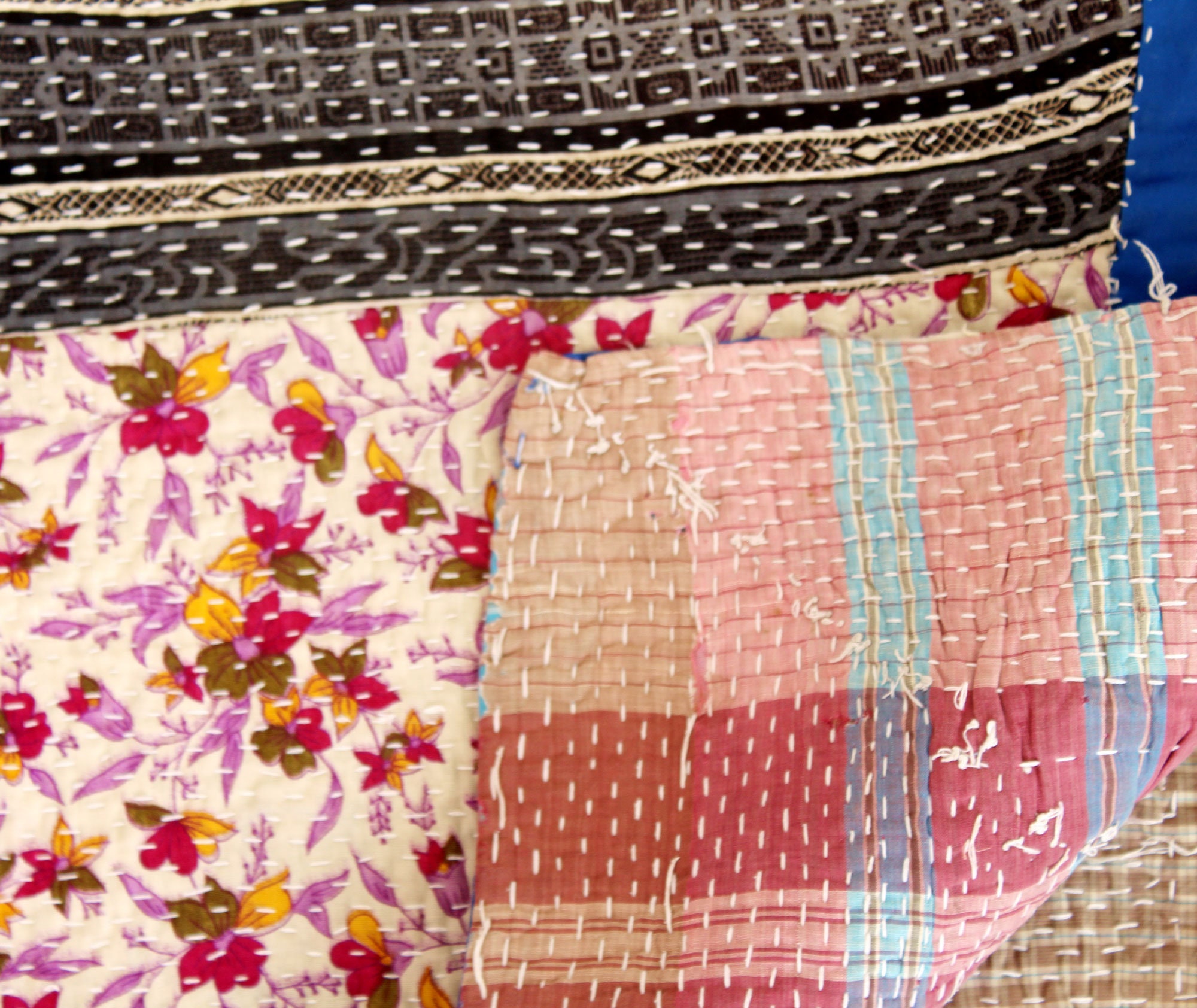 Kantha Bettdecke handgemachte Quilt werfen Decke Kantha | Etsy