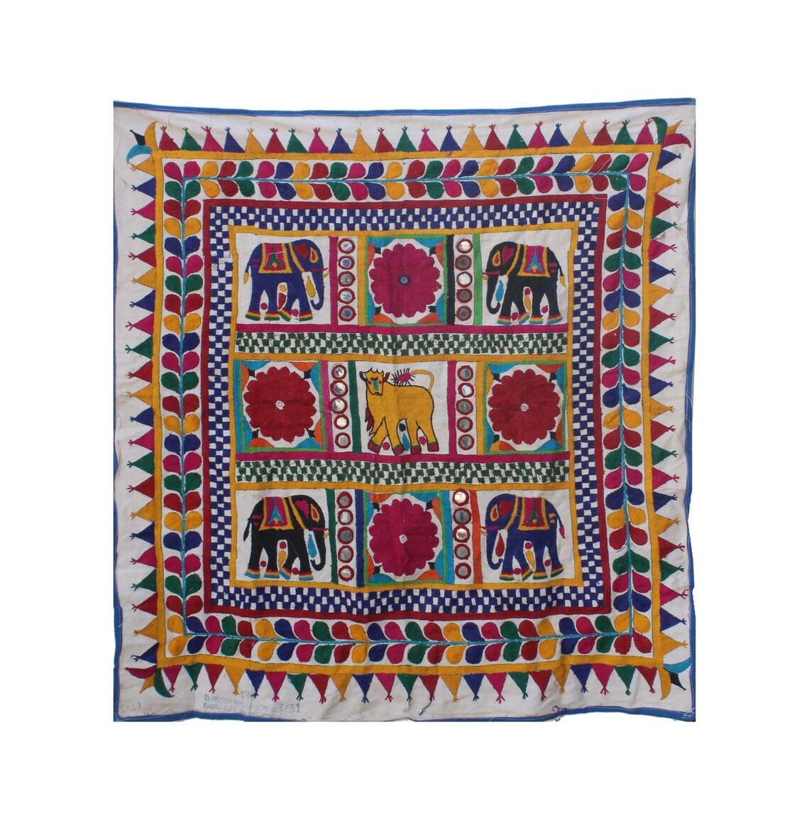 Hand Embroidered Banjara Wall Hanging Mirror Work Ethnic Wall Etsy