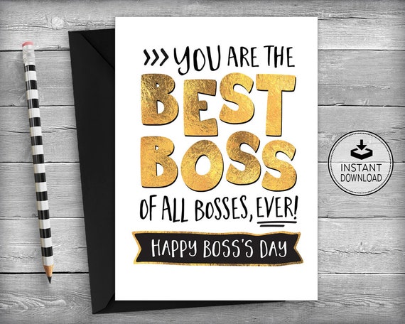boss s day card boss day card boss appreciation card etsy