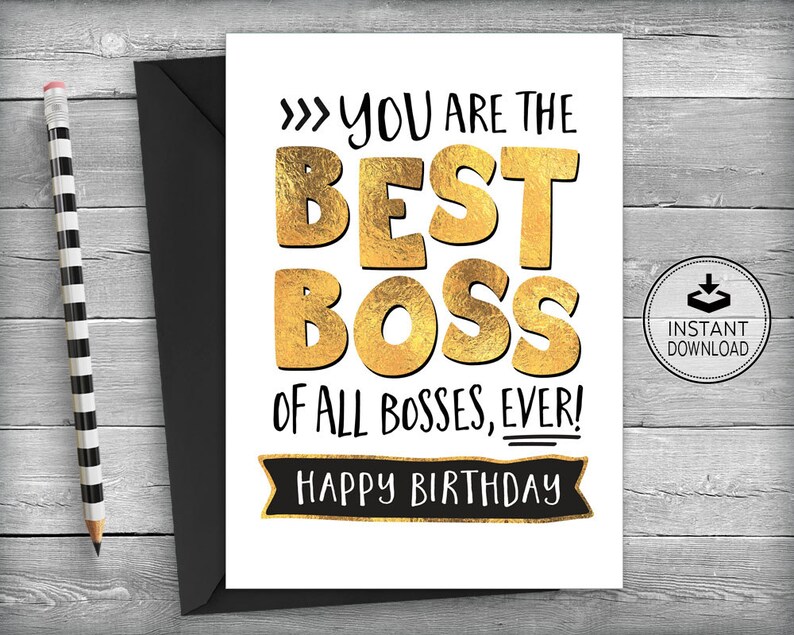 Boss Birthday Card Card for Boss Boss Appreciation Card Etsy