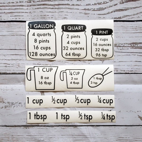 Kitchen Measurement Decal Etsy