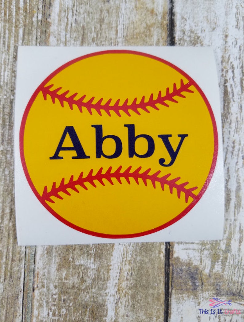 Softball Decal Personalized Decal Sports Decal Etsy