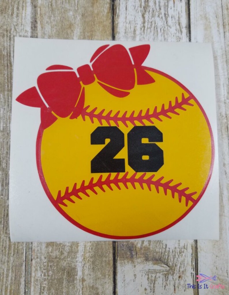 Softball Decal Personalized Decal Sports Decal Etsy