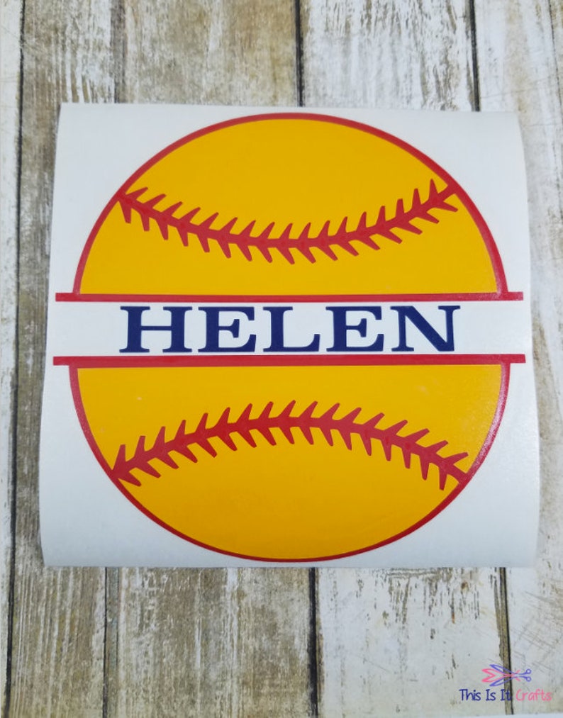 Softball Decal Personalized Decal Sports Decal Etsy