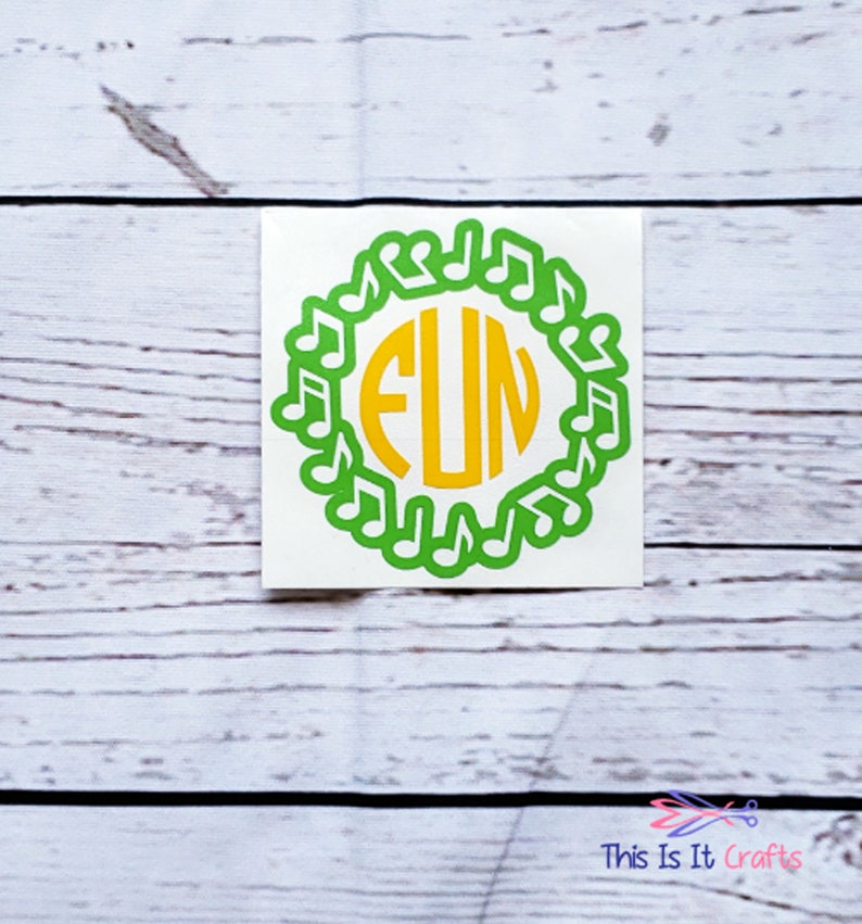 Musical Note Decal Teacher Gift Chorus Decal Monogram Etsy