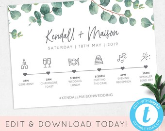 wedding timeline etsy