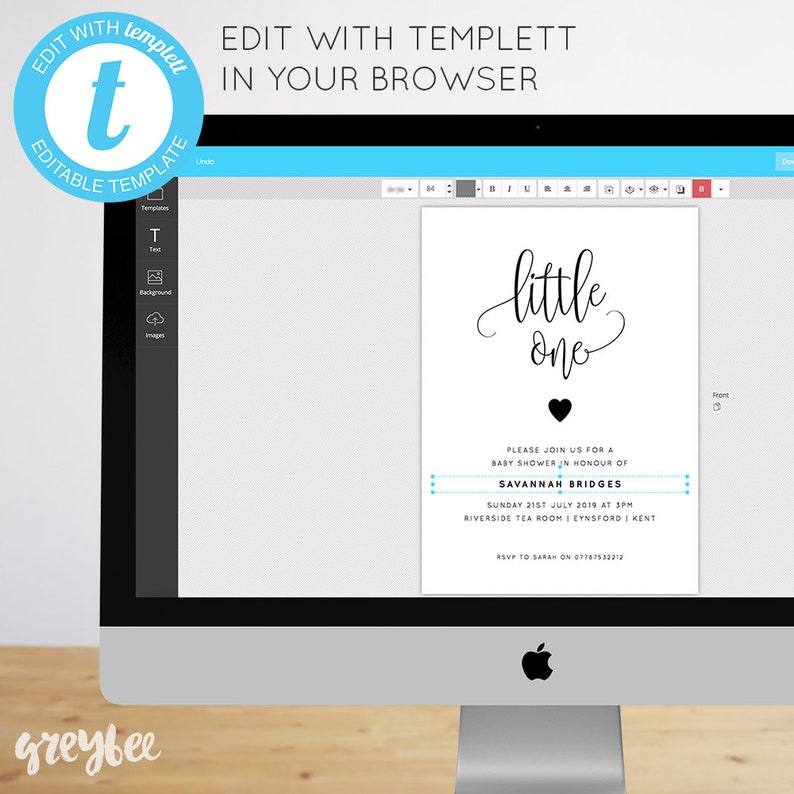 SAVANNAH/_66 DIY Templett Baby Sprinkle Baby shower ideas Editable /'Little one/' Baby shower invite Printable Baby shower Template