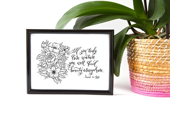 Citation Nature Dotant Avec Bouquet De Fleurs Vincent Van Etsy