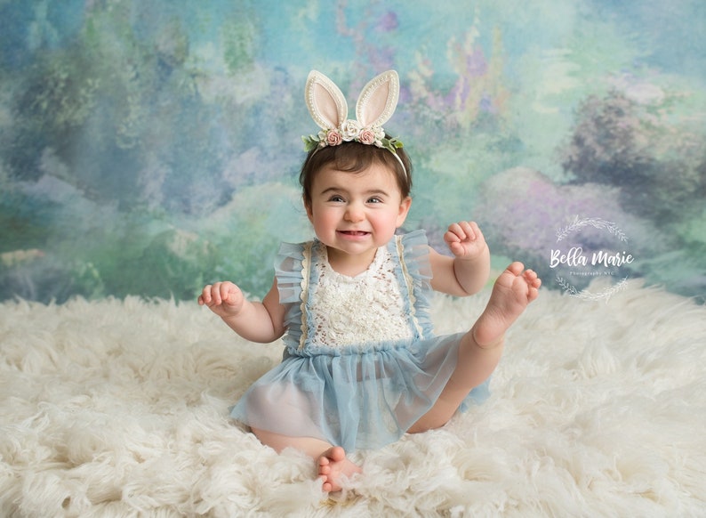 first birthday girl easter headband baby headband,lace bunny ears,newborn headband,flower crown animal ears headband bunny ears headband