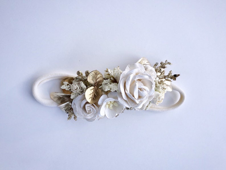 flower girl bridal crown Ivory flower crown maternity crown gold flower crown,wedding flower crown boho wedding baby flower crown