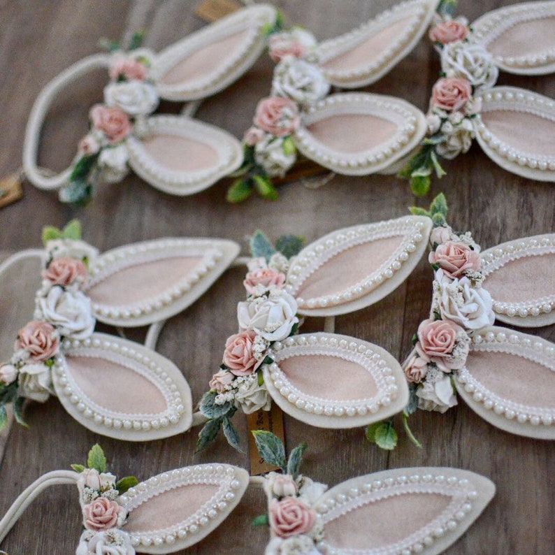 first birthday girl easter headband baby headband,lace bunny ears,newborn headband,flower crown animal ears headband bunny ears headband