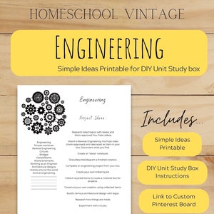 Engineering Simple Ideas Homeschool Printable & DIY Unit Study Box instructions
