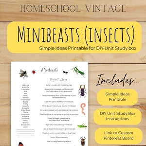 Minibeasts (Insects) Simple Ideas Homeschool Printable & DIY Unit Study Box instructions