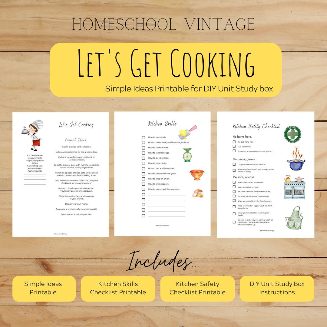 Let's Get Cooking Simple Ideas Homeschool Printable & Kitchen Skills ...