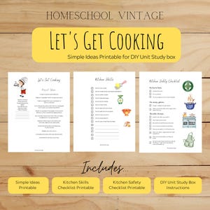 Let's Get Cooking Simple Ideas Homeschool Printable & Kitchen Skills/Safety Printable