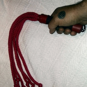 LOOK! Basic Rope Flogger.  Now Available With Red or Black Rope Falls!