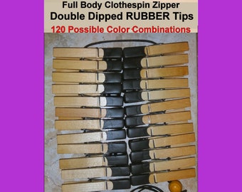 Full Body Clothespin Zipper Torture- 24 Rubber Tipped Clothespins on 8' Cord. Please READ Description.