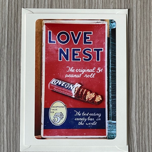 Love Nest Candy Bar Box 3D Photo Greeting Card - Unique Greeting Card - Vintage - Vintage Candy - Photography - Quirky Greeting Card