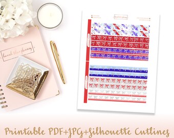 pink printable bow washi stickers for erin condren with etsy